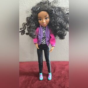 Chic Doll with Pink and Purple Jacket
